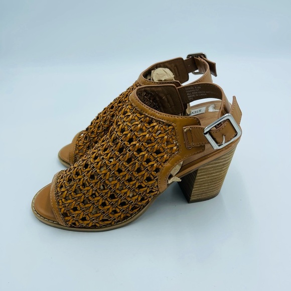 Steve Madden Ranya Woven Peep Toe Sandals Heels - Picture 5 of 8